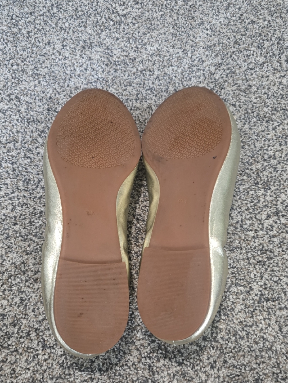 Tory Burch Blossom Floral Gold Metallic Ballet Flats Size 10.5 - Picture 6 of 7